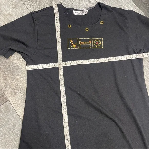 Needle & Threads Dress Size XL Long Black with Anchor - Picture 7 of 7